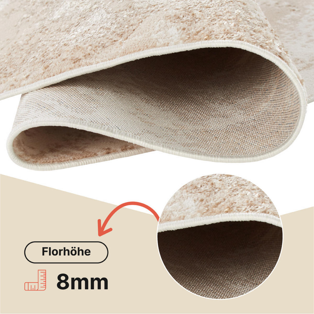 TEPPICH CRYSTAL ROUND Braun 240/240 cm - Braun, Textil (240/240cm) - Tapiso
