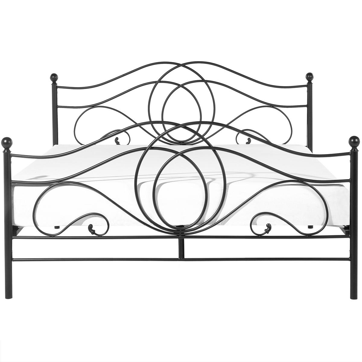 METALLBETT 160/200cm Schwarz Lyra - Schwarz, Metall (160/200cm) - Beliani