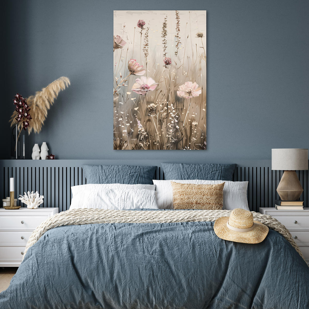 POSTER Blumen - Rosa - Modern - Beige 80x120 cm - Beige, Papier (80/120/0.1cm) - MuchoWow