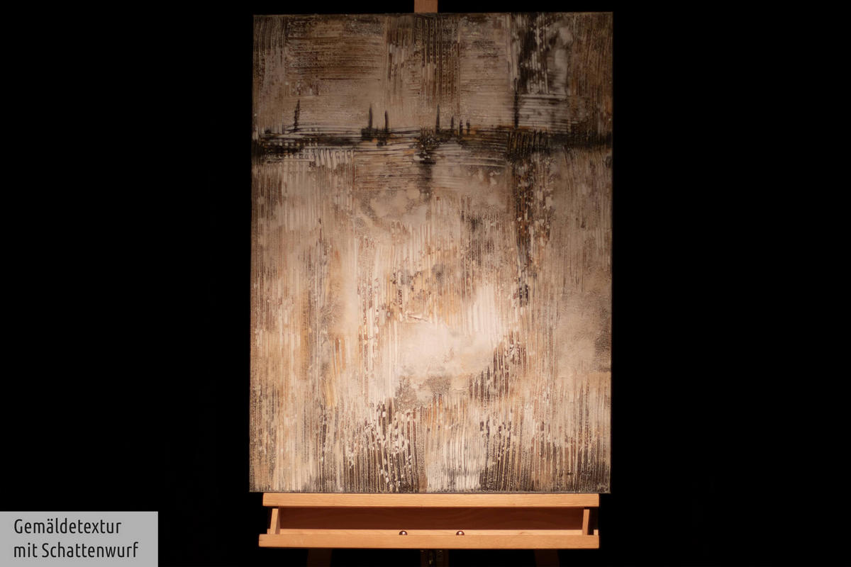 ACRYLBILD HANDGEMALT 60/80 cm - Beige/Braun, Holz/Textil (60/80cm) - KUNSTLOFT