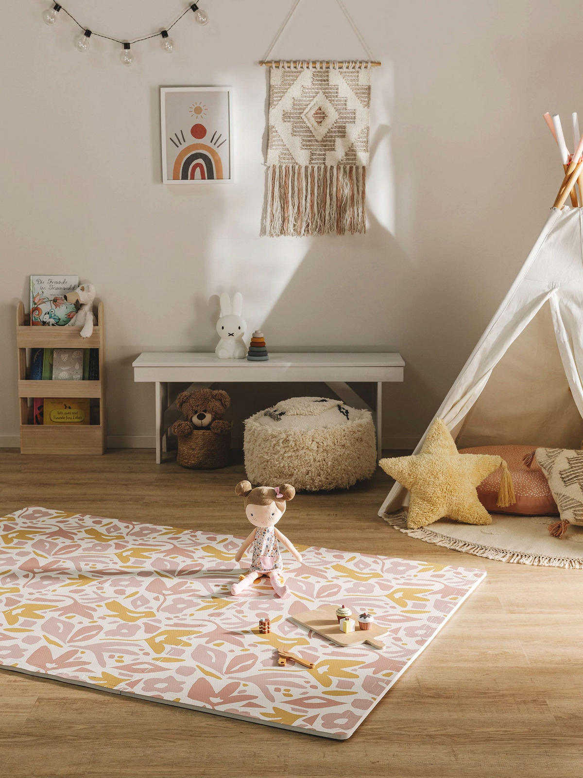 SPIELMATTE Flora Rosa 120x180 cm - Rosa, Textil (120/180cm) - Lytte