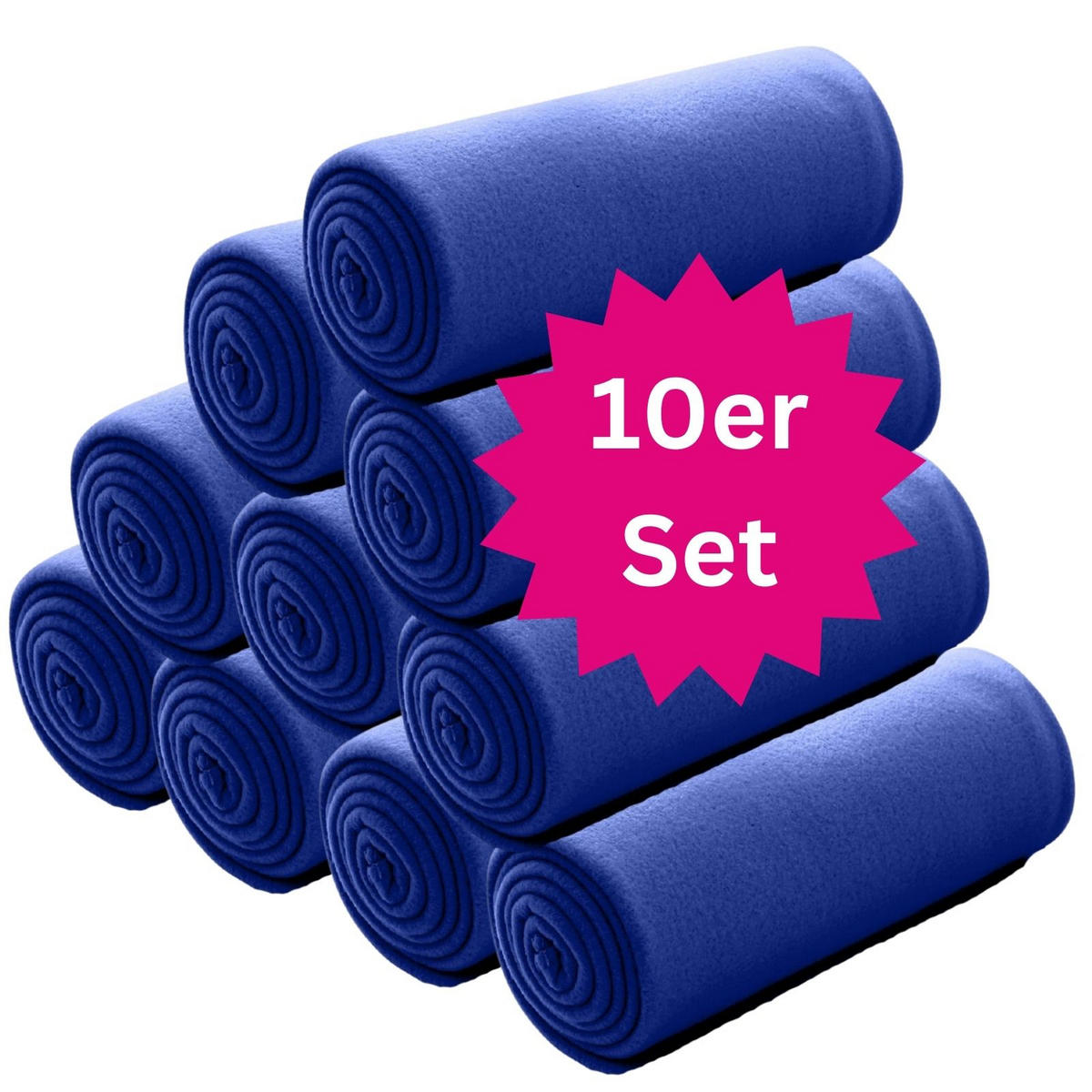 FLEECEDECKE 10er Set dunkelblau 130/160 cm Kettelrand Anti-Pilling - Dunkelblau, Textil (130/160cm) - wometo