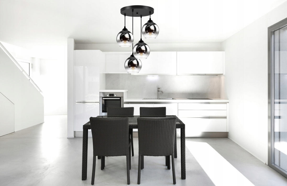 PENDELLEUCHTE MASUR - Transparent/Anthrazit, Glas/Metall (35/35/80cm) - kiki design