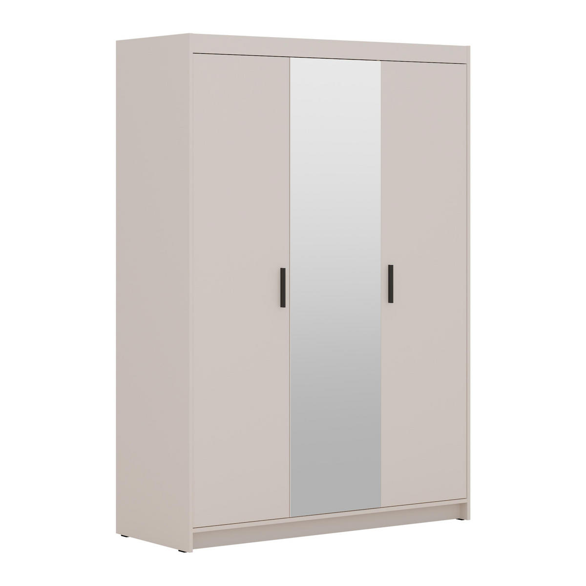 KLEIDERSCHRANK Storicos Beige 133/190,5/53 cm - Modern mit Spiegel 3-türig - Beige, Holzwerkstoff/Kunststoff (133/190.6/53cm) - AX Living