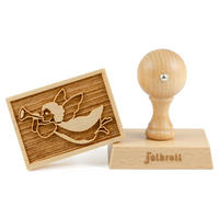 MOTIV-KEKSSTEMPEL Weihnachtsengel, 70x50 mm, Buchenholz - Braun, Holz (7/7.7/5cm) - Folkroll