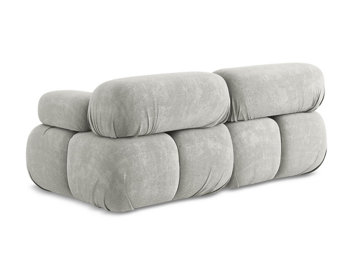 2-SITZER-SOFA Chenille Stoff Grau - Hellgrau/Schwarz, Kunststoff/Textil (190/70/96cm) - Makamii
