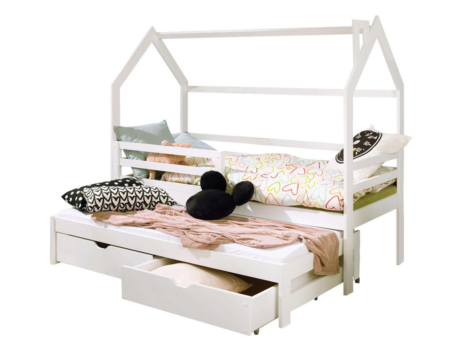 HAUSBETT 90x200 cm in weiß - Weiß, Holz (90/167/200cm) - Kids Collective