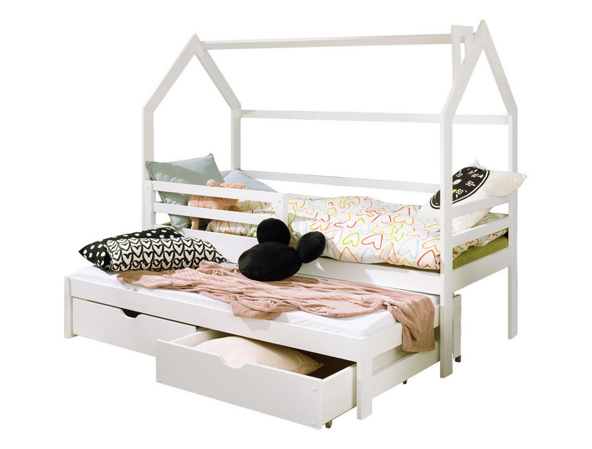 HAUSBETT 90x200 cm in weiß - Weiß, Holz (90/167/200cm) - Kids Collective