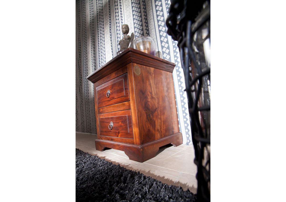 NACHTTISCH Akazie 52x40x54 nougat lackiert OXFORD #905 - Dunkelbraun, Holz (52/54/40cm) - Massivmoebel24