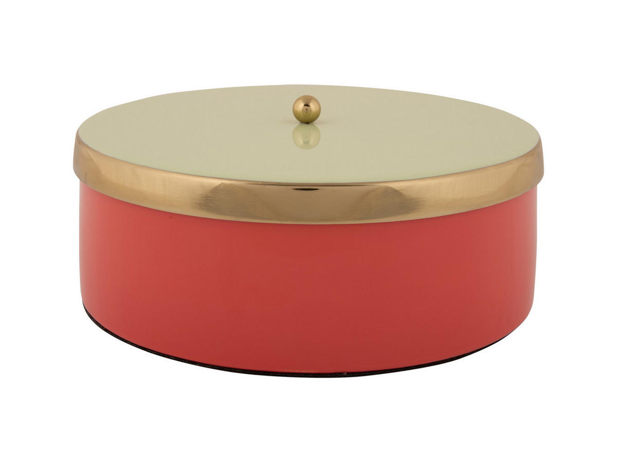 AUFBEWAHRUNGSBOX Double Funky 20/20/7 cm - Rot, Metall (20.5/7cm) - Present Time