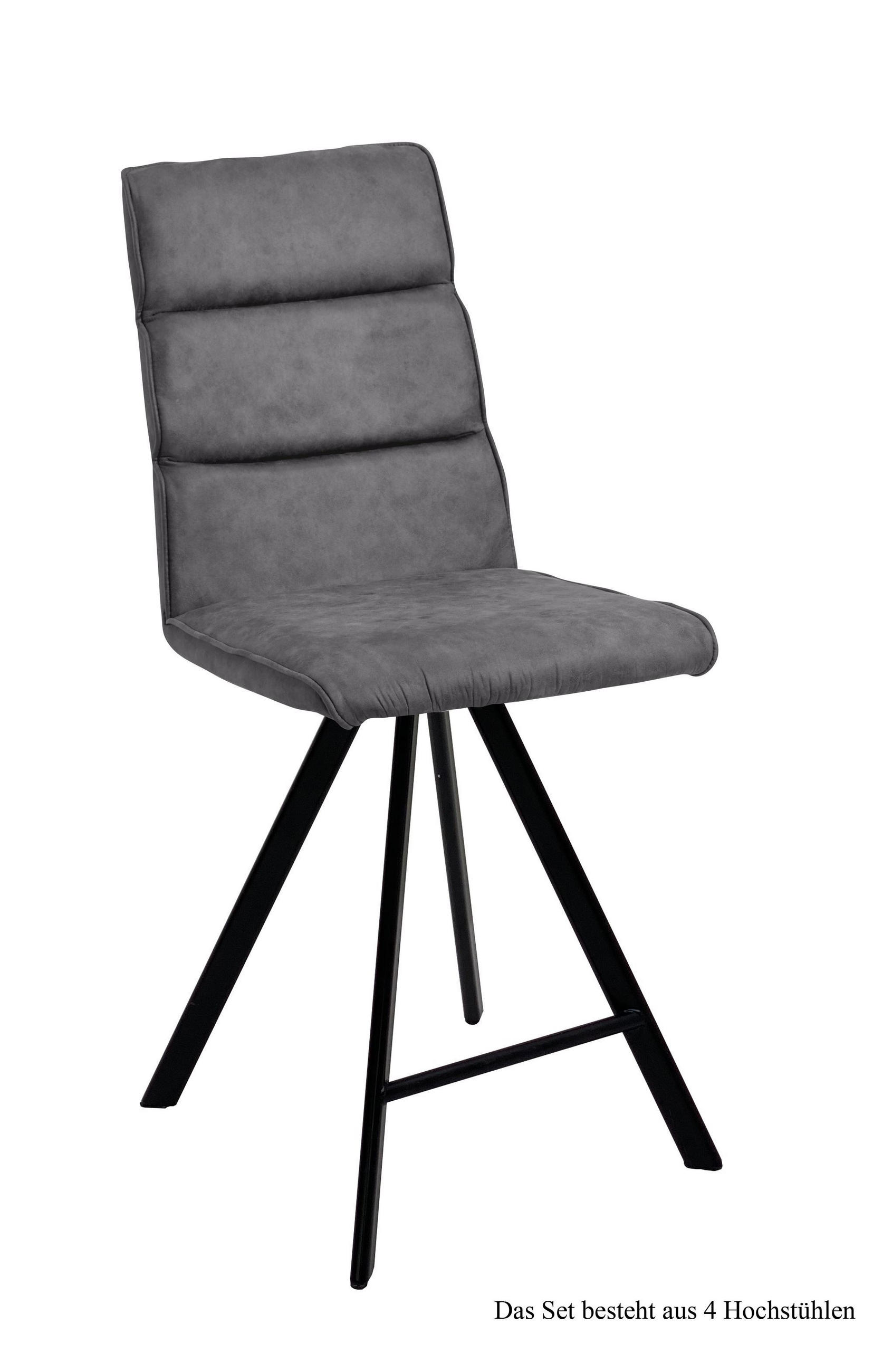 THEKENSTUHL (4er-Set) Delfina 47x109x60 Schwarz/Grau - Schwarz/Grau, Kunststoff (60/109/47cm) - 58aufmkessel