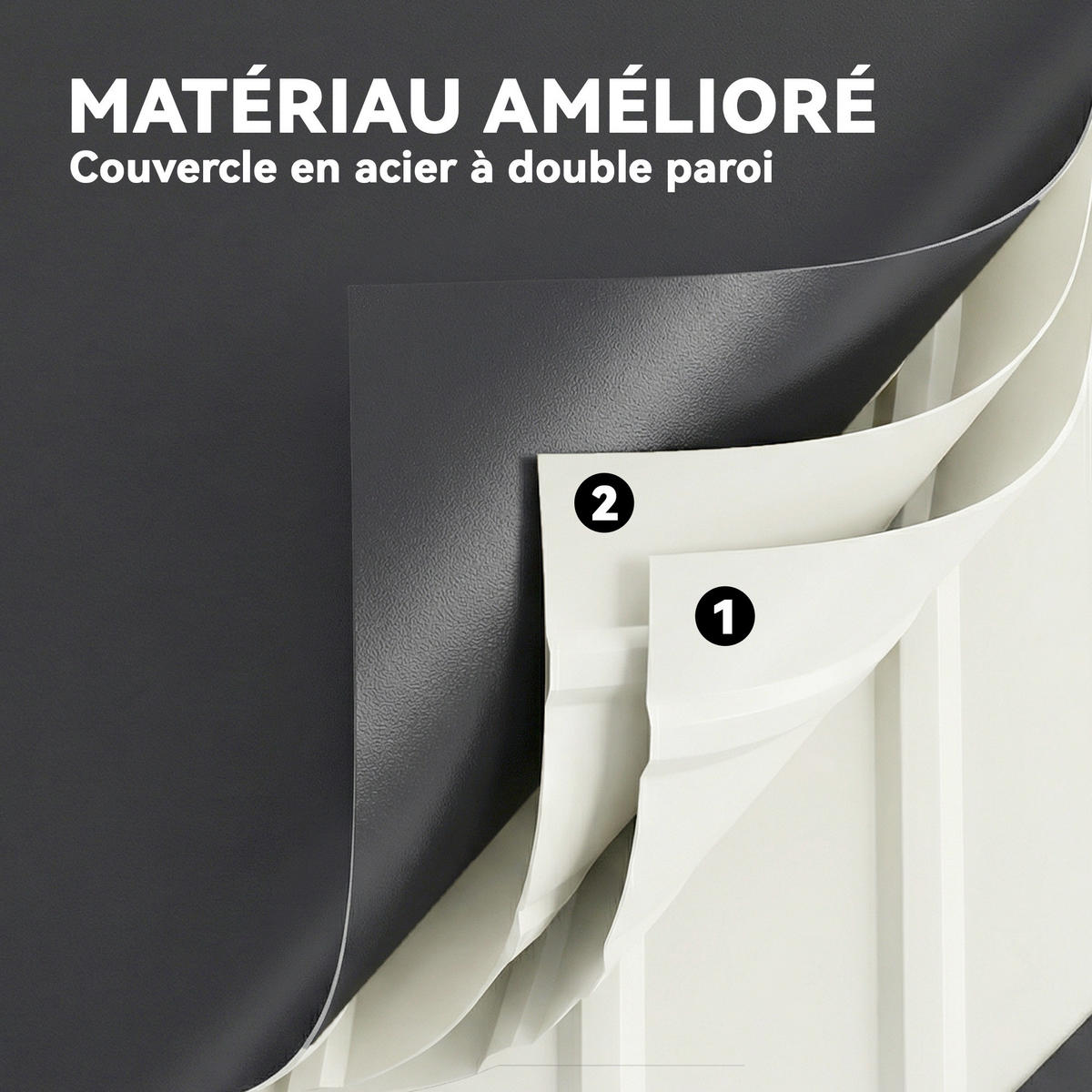 KISSENBOX DE-18683 Anthrazit - Grau, Metall (61/62/120cm) - ComfortXL