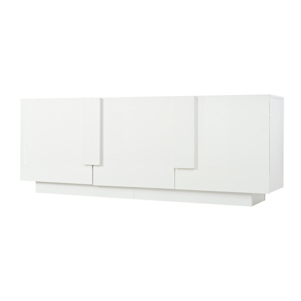 BUFET 160cm Alb Lucios – Comodă cu 3 uși și 6 compartimente - alb, compozit lemnos (35/60/160cm) - Urban Meuble