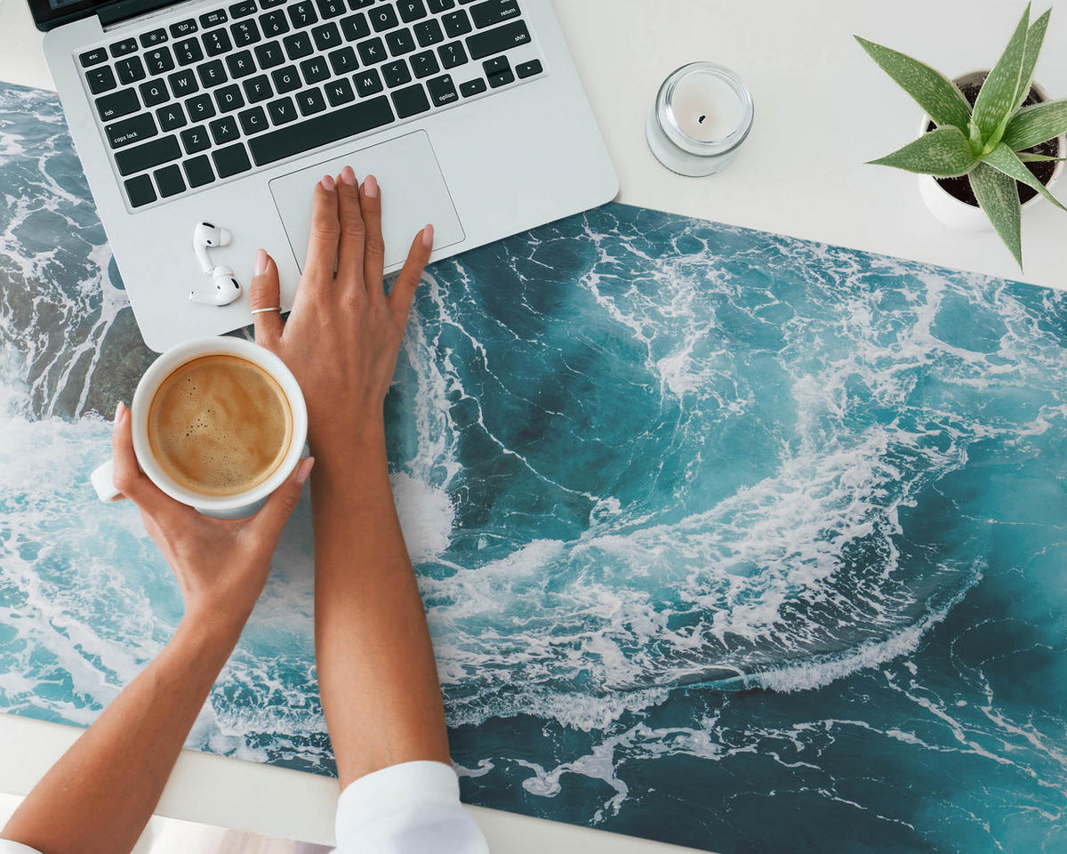 SCHREIBTISCHUNTERLAGE 120x60 cm Blau - Blau, Kunststoff (120/60/1.6cm) - Wallfluent