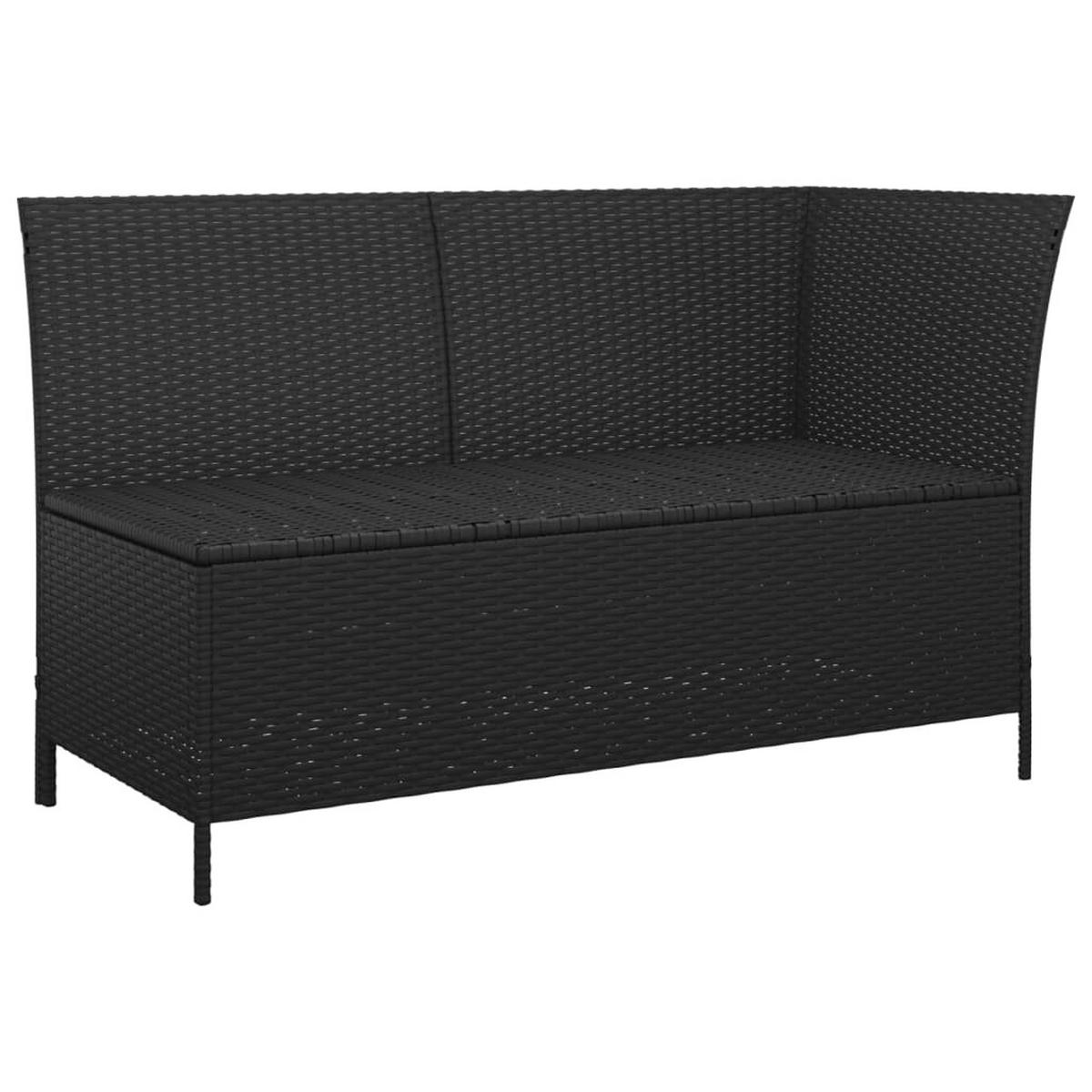 LOUNGEGARNITUR mit Kissen-Stauraum und Couchtisch, aus Poly Rattan, Schwarz, 3-teiliges Set - Schwarz, Kunststoff - vidaXL