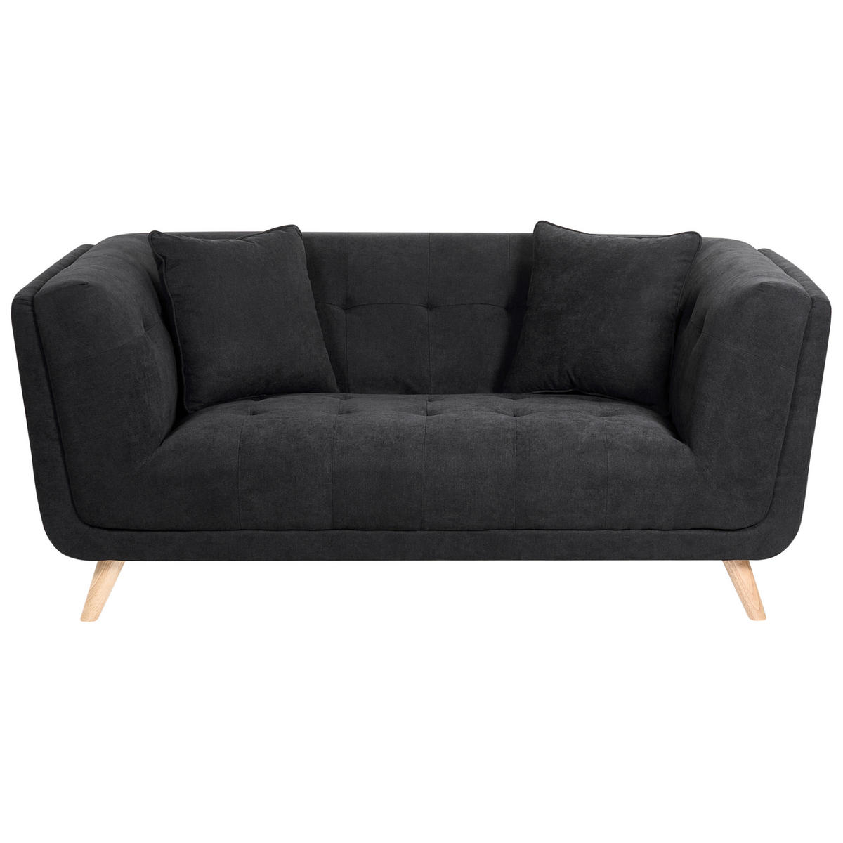POHOVKA 2-místná Látka Černá Habo - světle hnědá, textil (176/78/72cm) - Beliani