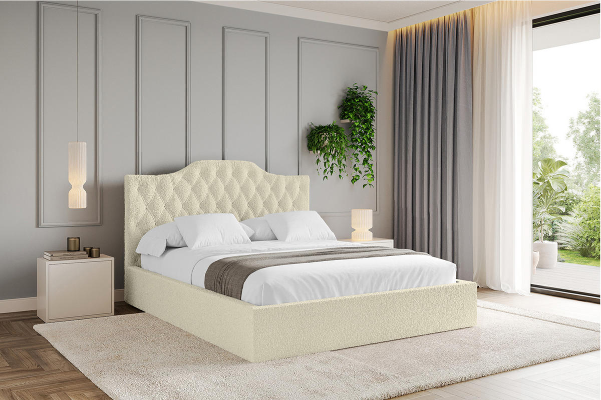 POLSTERBETT mit Bettkasten und Lattenrost, Boxbett ohne Matratze - FALIO 180x200 Beige - Taupe, Holzwerkstoff/Textil (180/200cm) - ALTDECOR