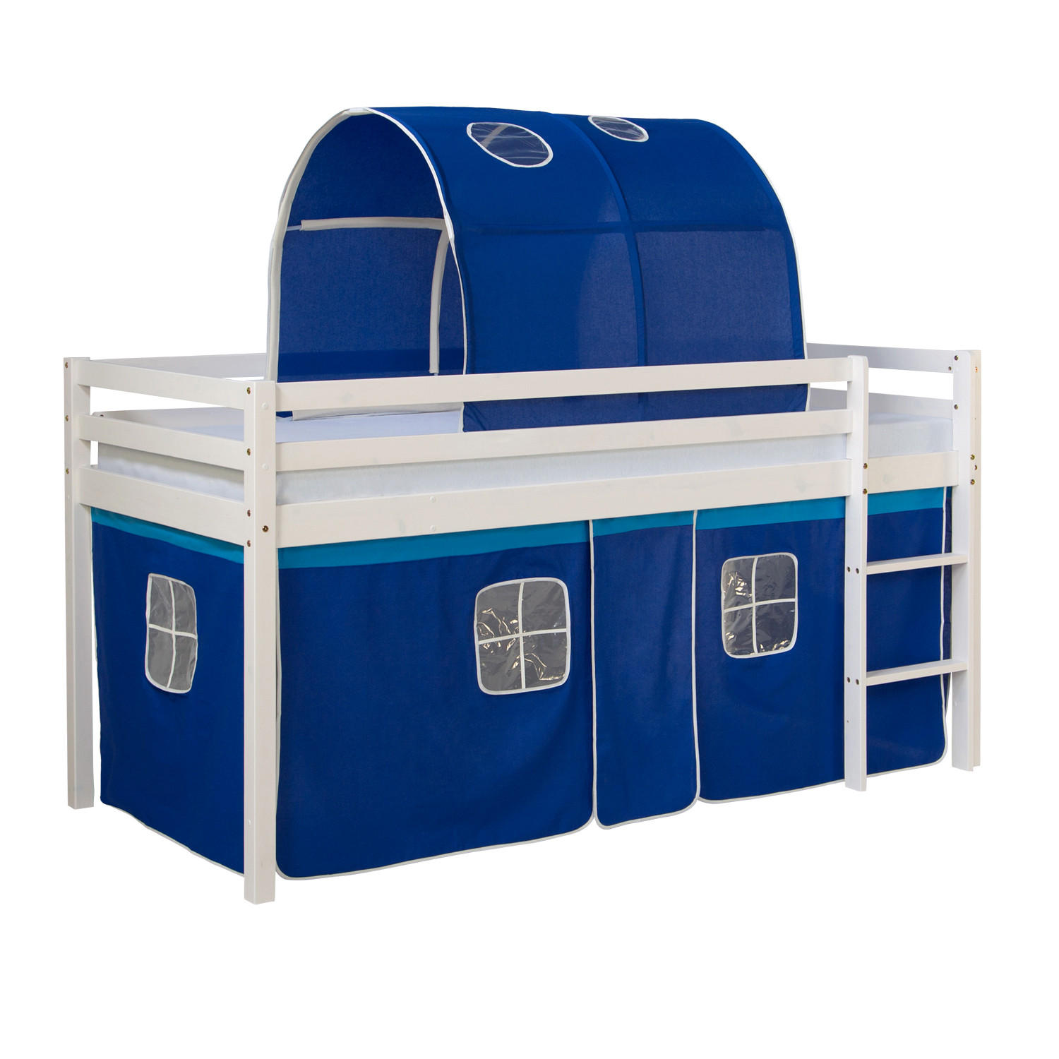 HOCHBETT Leiter 90/200 cm Blau - Blau/Weiß, Holz - Homestyle4u