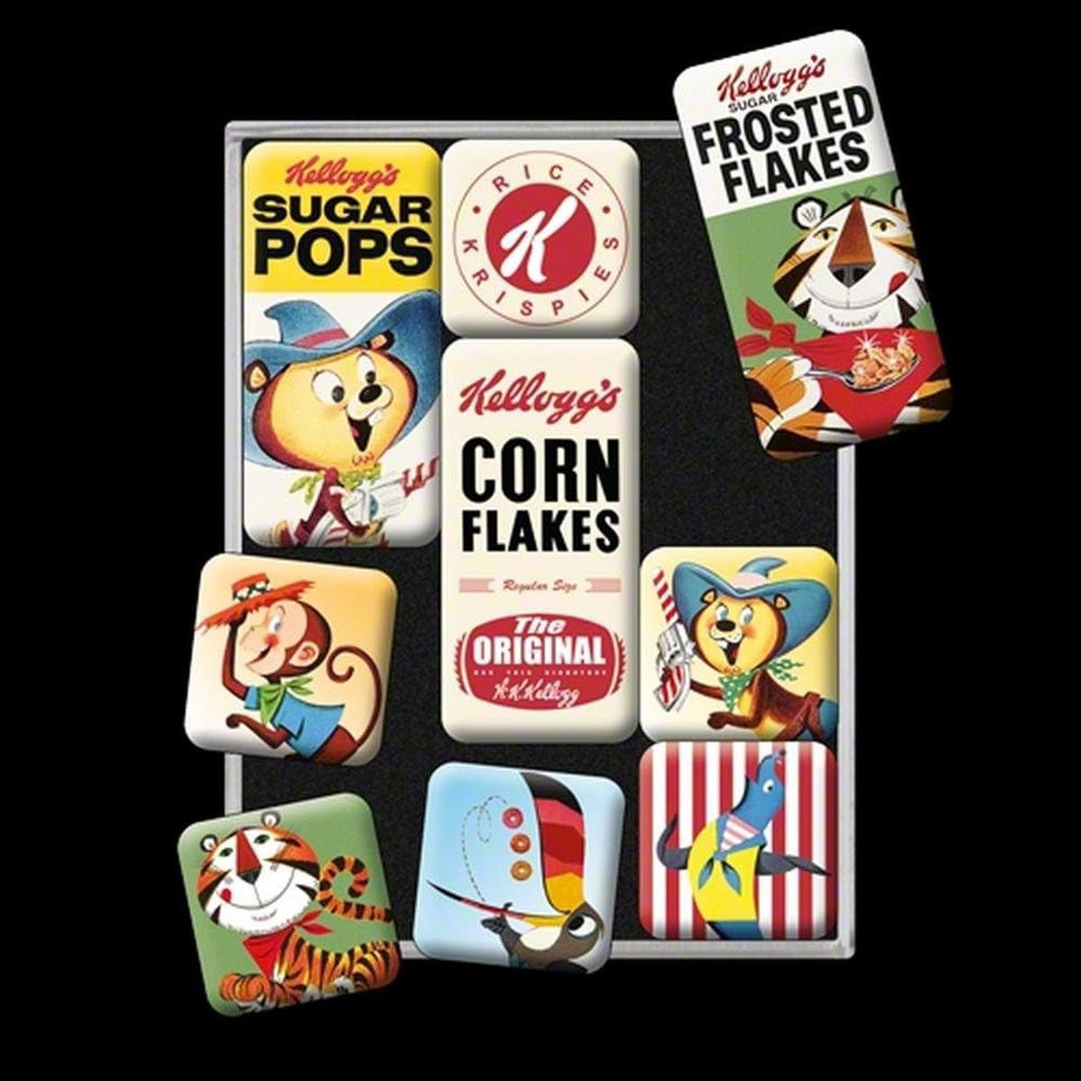 MAGNETSET 9-teilig Kellogs Corn Flakes - Multicolor, Metall (7/9/2cm) - Nostalgic-Art
