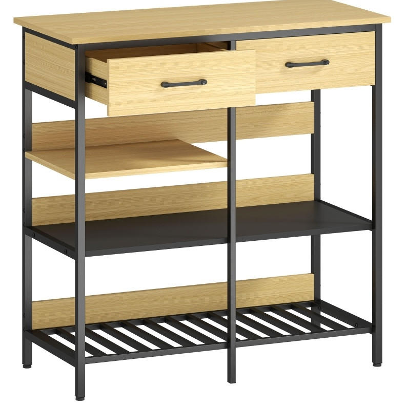SIDEBOARD 90/40/91 cm Naturholz aus Holz mit 2 Schubladen - Naturfarben, Holz (40/91/90cm) - OKMYHOME