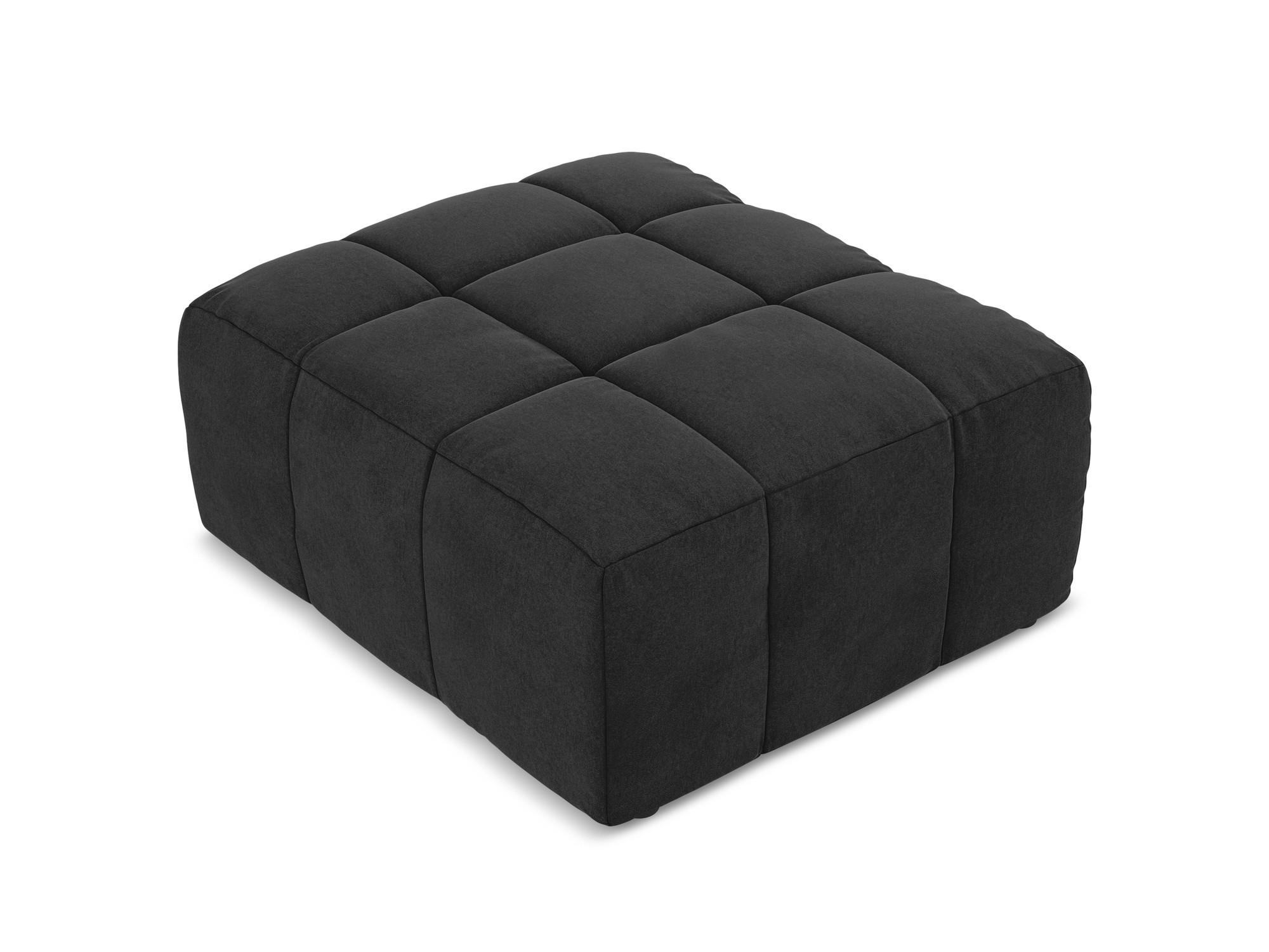 POUF Samt Stoff Schwarz - Schwarz, Holzwerkstoff/Kunststoff (75/41/90cm) - Makamii