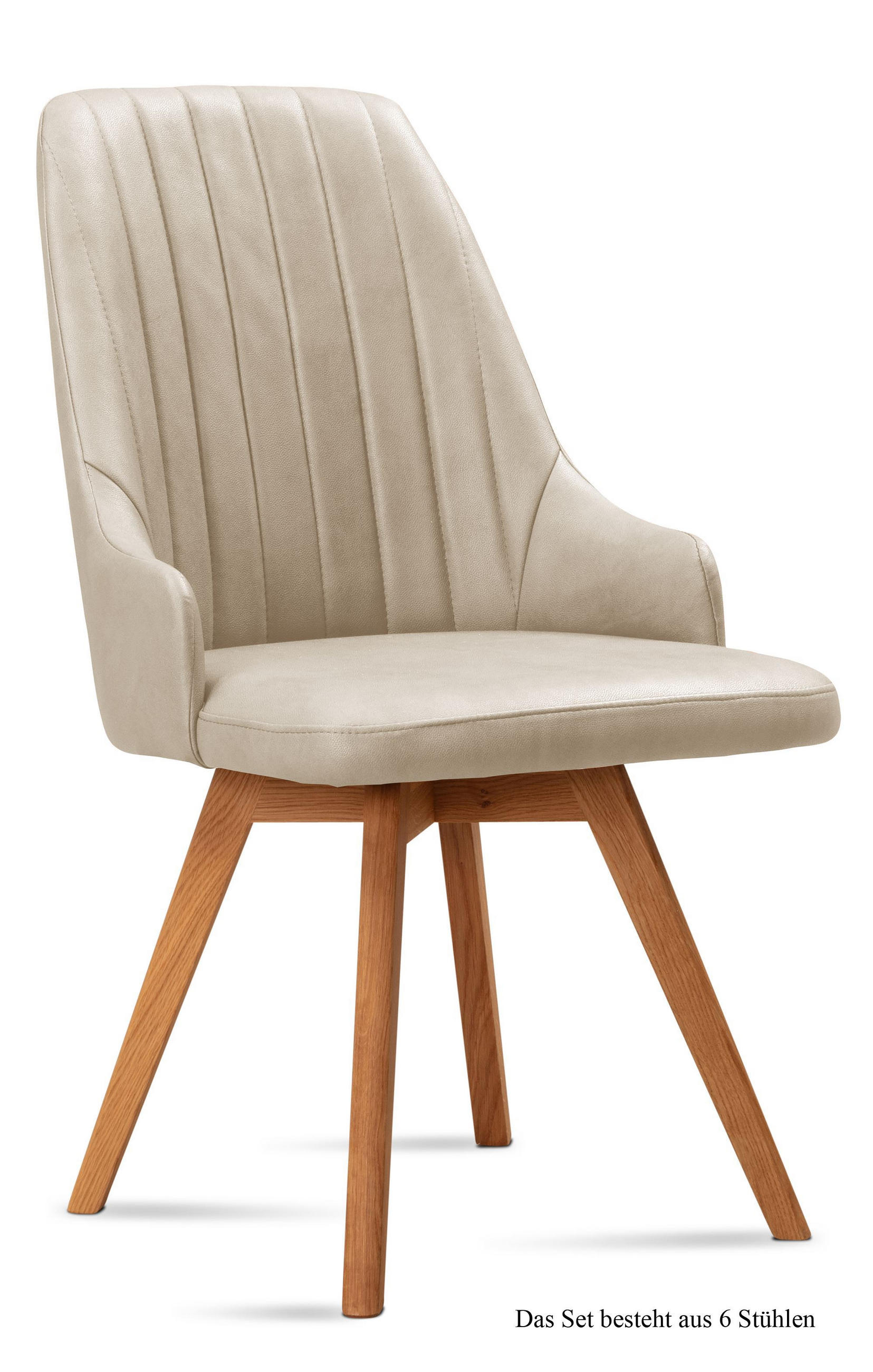 ESSZIMMERSTUHL (6er-Set) Domka 52x91x60 Eiche geölt/Natur - Eichefarben/Naturfarben, Kunststoff (60/91/52cm) - 58aufmkessel