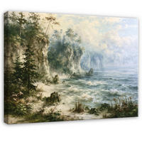 LEINWANDBILD Landschaft Meer Grün 60x40 cm - Multicolor, Holzwerkstoff (60/40cm) - Wallarena