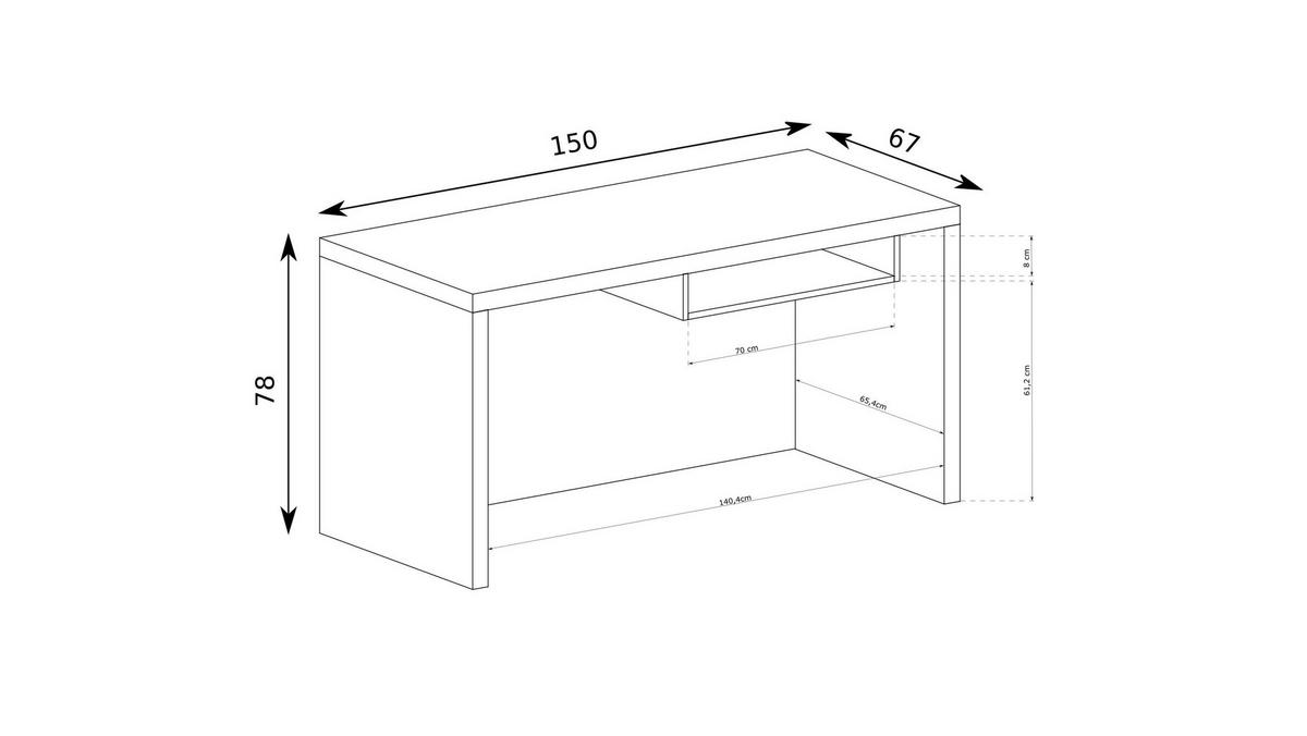 SCHREIBTISCH SALERNO 150x67x78 cm Bürotisch Computertisch, Braun - Braun, Holzwerkstoff (67/150/78cm) - MASSENO