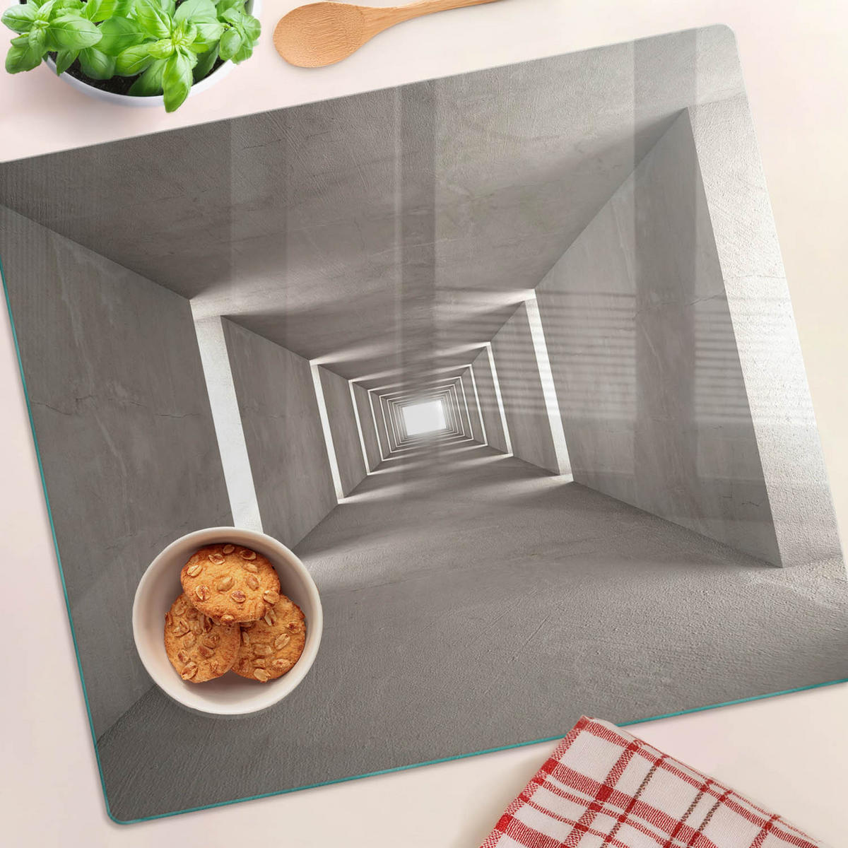 GLASPLATTE 60x52 cm Beton - Grau, Glas (60/0.4/52cm) - TULUP