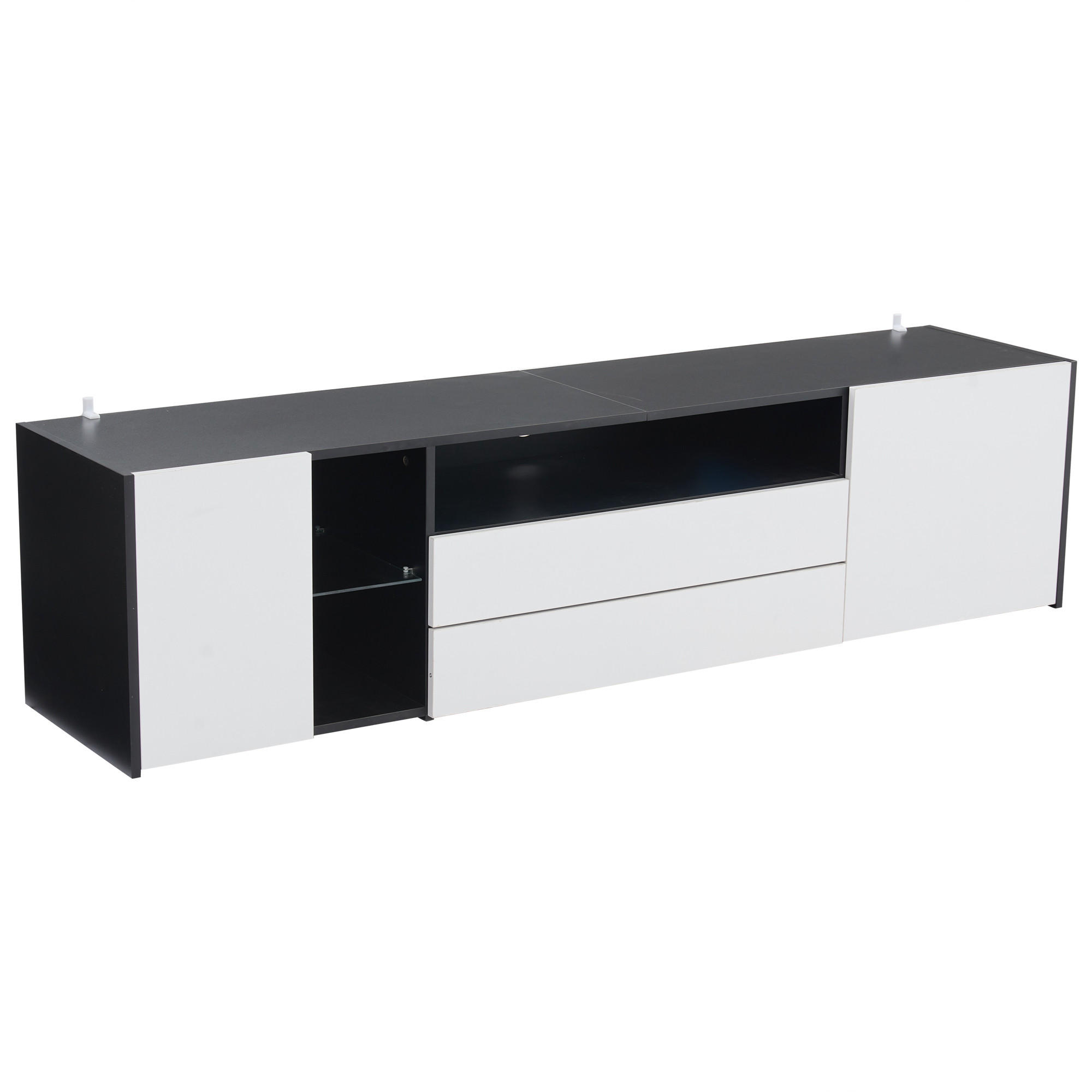 TV-ELEMENT180X40X45CM TV-Standschrank mit LED-App-Steuerung für 75-Zoll-Fernseher - Weiß, Holz (52.76/21.51/59.16cm) - Raelunyi