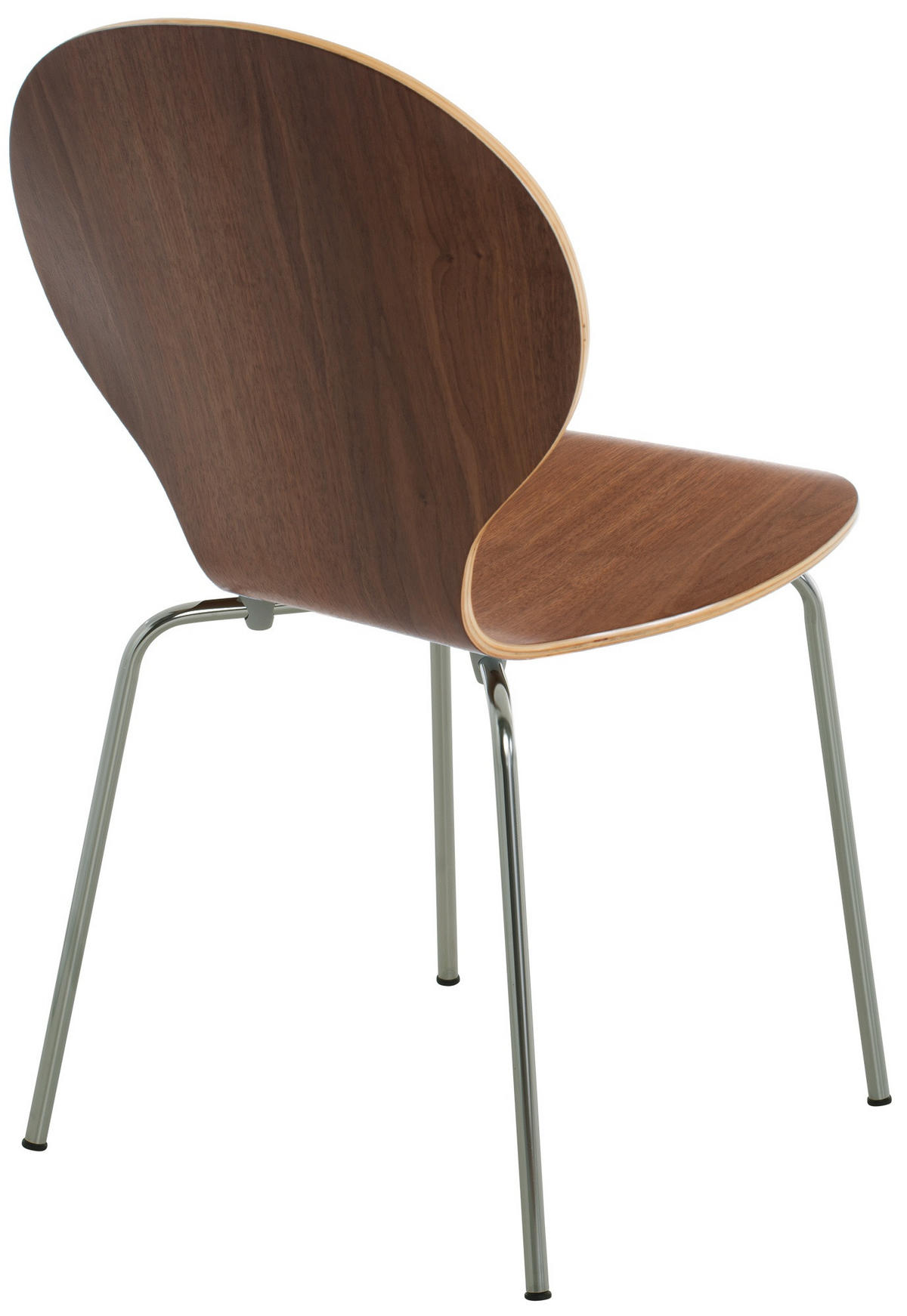 BESUCHERSTUHL 4er Set Holz walnuss - Walnussfarben, Holz/Metall (43/86/45cm) - CLP