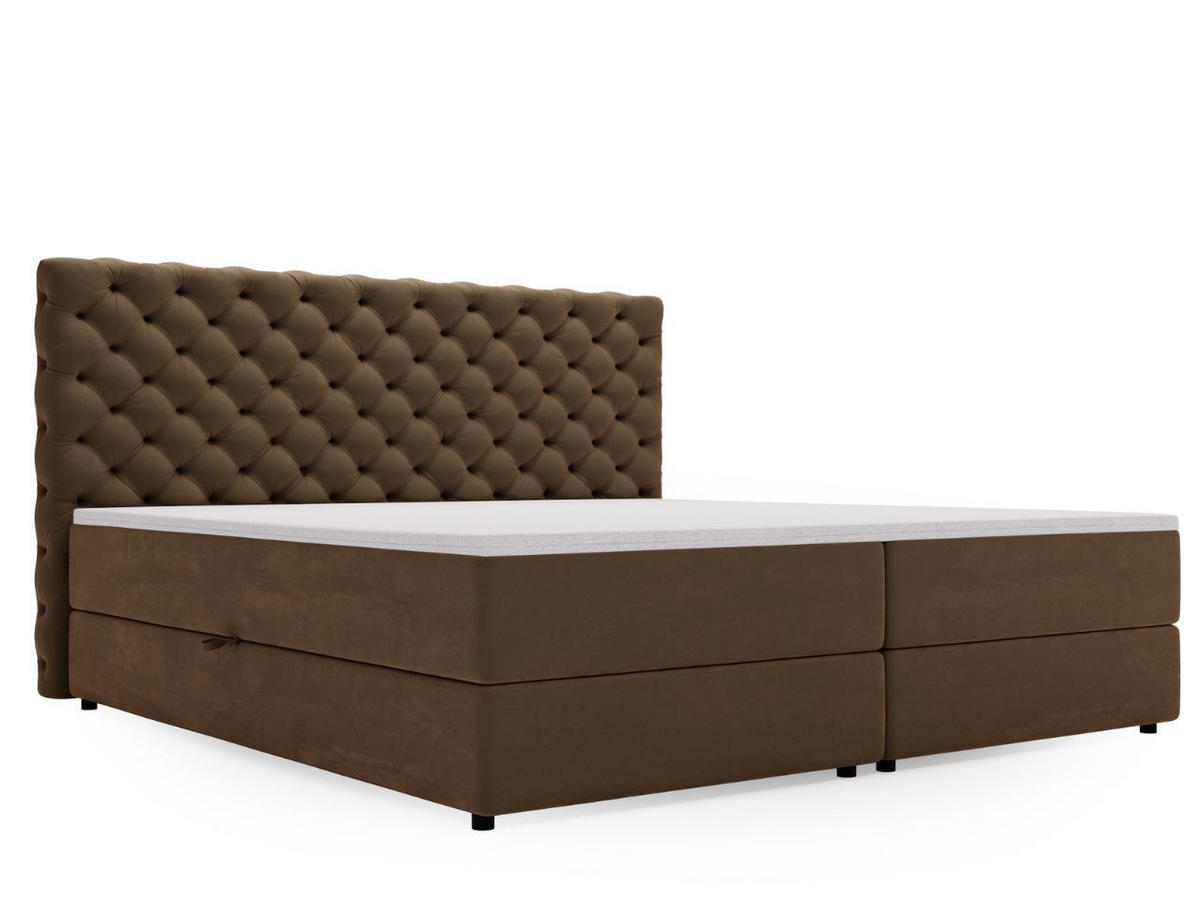 BOXBETT Bergamo 160x200 Braun - Schwarz/Braun, Holz/Textil (160/200cm) - Graingold