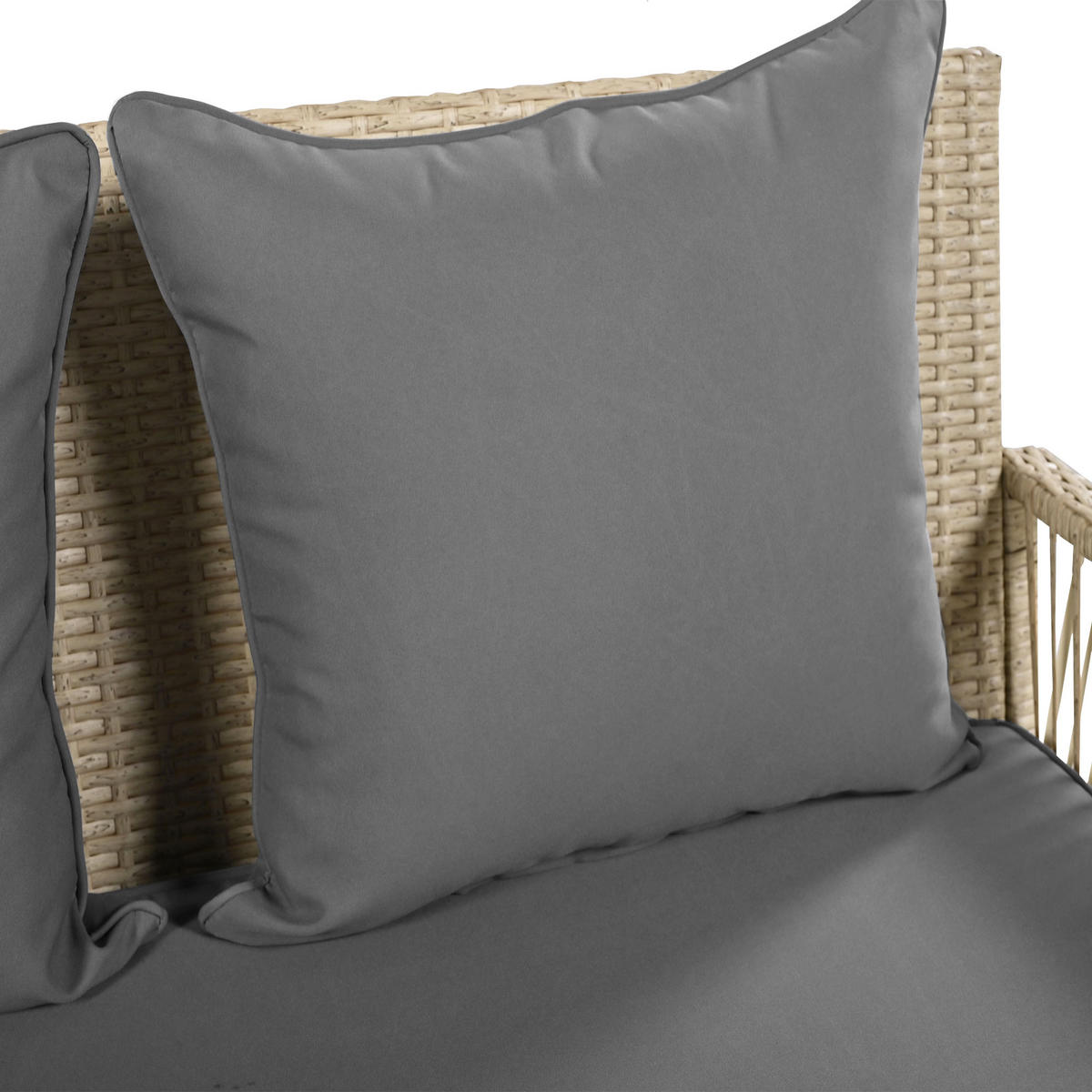 HOLLYWOODSCHAUKELL 2-Sitzer Beige Rattan Mit Waschbaren Kissen - Beige, Naturmaterialien (54/53/114cm) - FLIEKS