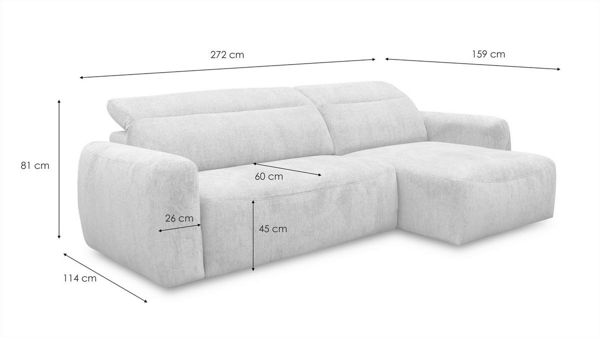 ECKSOFA NERO 4-Sitzer, platingrau - Schwarz/Grau, Holz/Textil (272/81/159cm) - Courtois Laville