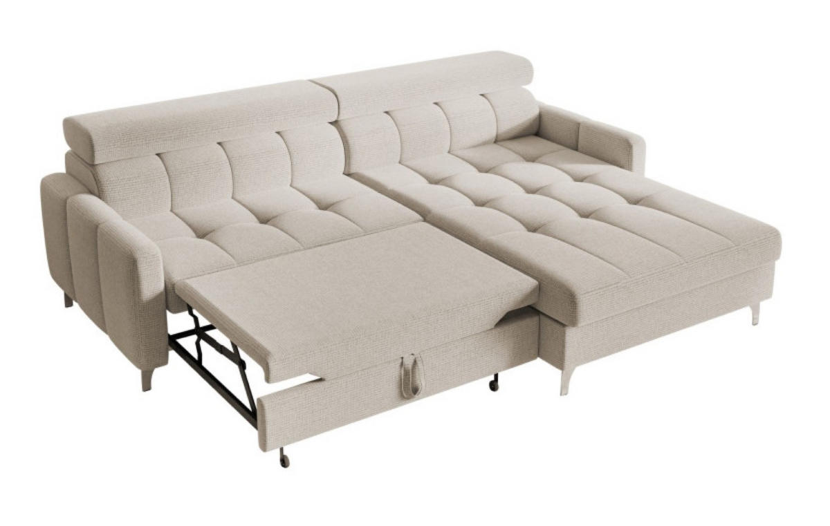 ECKSOFA Hellgrau BAMBINO Mit Verstellbaren Kopfstützen Rechts - Hellgrau/Grau, Textil (174/223cm) - Sepro Meble