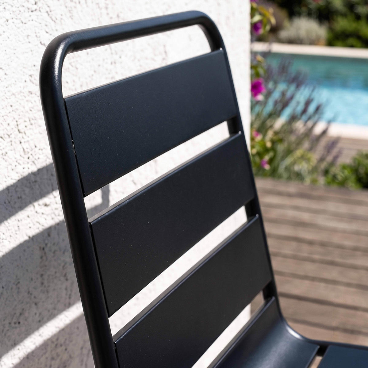 GARTENSTUHL, Schwarz - Schwarz, Metall (42/83/53cm) - Oviala