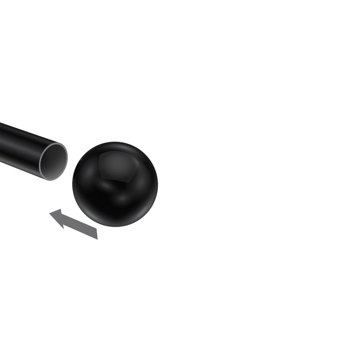 ENDSTÜCKE FÜR GARDINENSTANGEN 20 mm Ø, Luino Schwarz, Packung 2 Stück - Schwarz, Metall (2.5/3/3cm) - INTERDECO