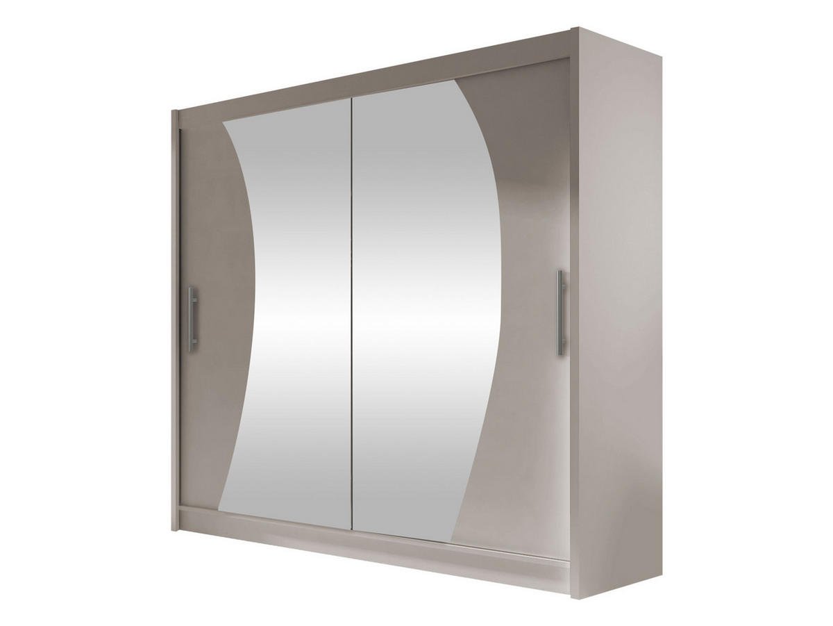 KLEIDERSCHRANK London IX - Kaschmir/Silberfarben, Holzwerkstoff/Kunststoff (180/215/58cm) - MIRJAN24