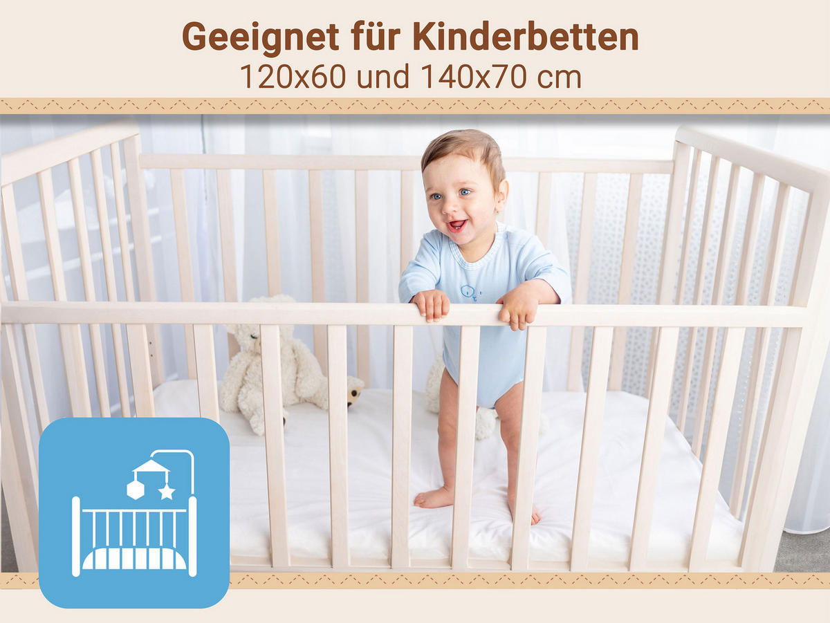 SPANNBETTLAKEN KIND, 70x140 cm, 100% Baumwolle, Weiß - Weiß, Textil (70/140cm) - Zollner