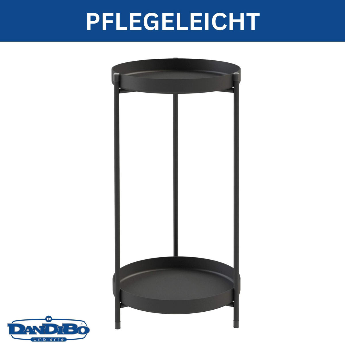 BLUMENSTÄNDER 2 Etagen Metall Schwarz 25/52 cm - Schwarz, Metall (25/52/25cm) - DanDiBo