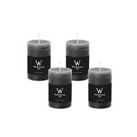 STUMPENKERZE Rustik Grau 140 x 100 mm, 4er Adventskerzen-Set - Grau, Paraffin (14cm) - Wiedemann Kerzen
