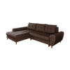 ECKSOFA im Scandi-Stil, Schlaffunktion, Bettkasten B268/T175/H86 cm, Ottomane links, Liegefl. 128x209 cm, Mikrofaserstoff in Vintage Braun / 21018 - Eichefarben/Braun, Holz/Textil (268/175cm) - luma-home