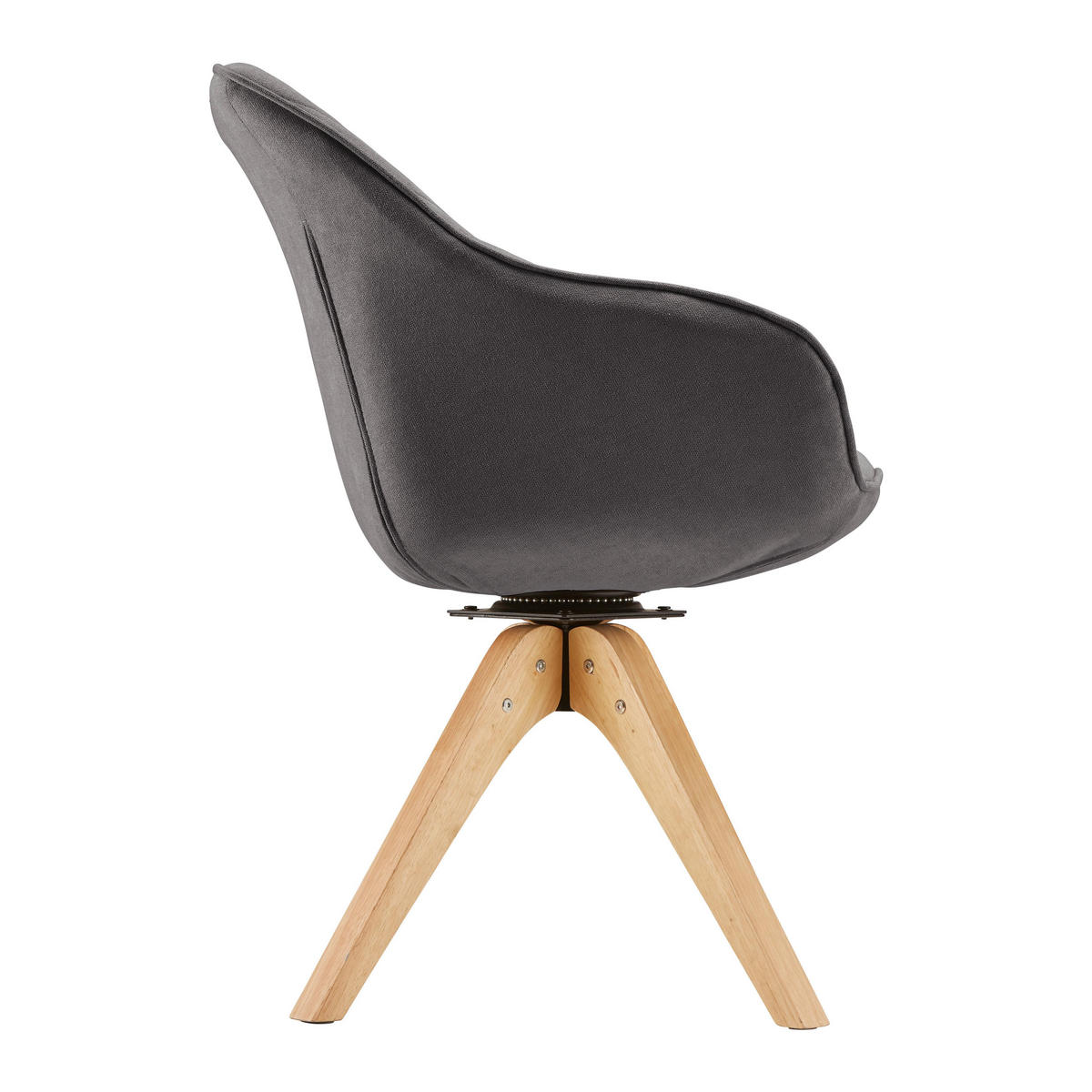 ARMLEHNSTUHL Leonie Grau Webstoff Drehbar Gepolstert - Grau, Holz (60/84/61cm) - Bessagi Home