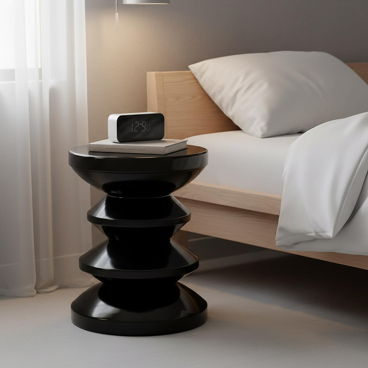 STRANSKA miza - črna, kovina (35/35/46cm) - Relaxdays