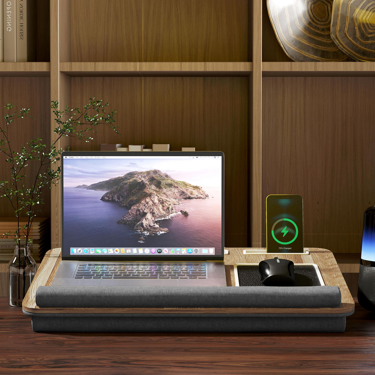 LAPTOP-STÄNDER DE-16721 Grau - Eichefarben, Holzwerkstoff (55.5/37/9cm) - ComfortXL