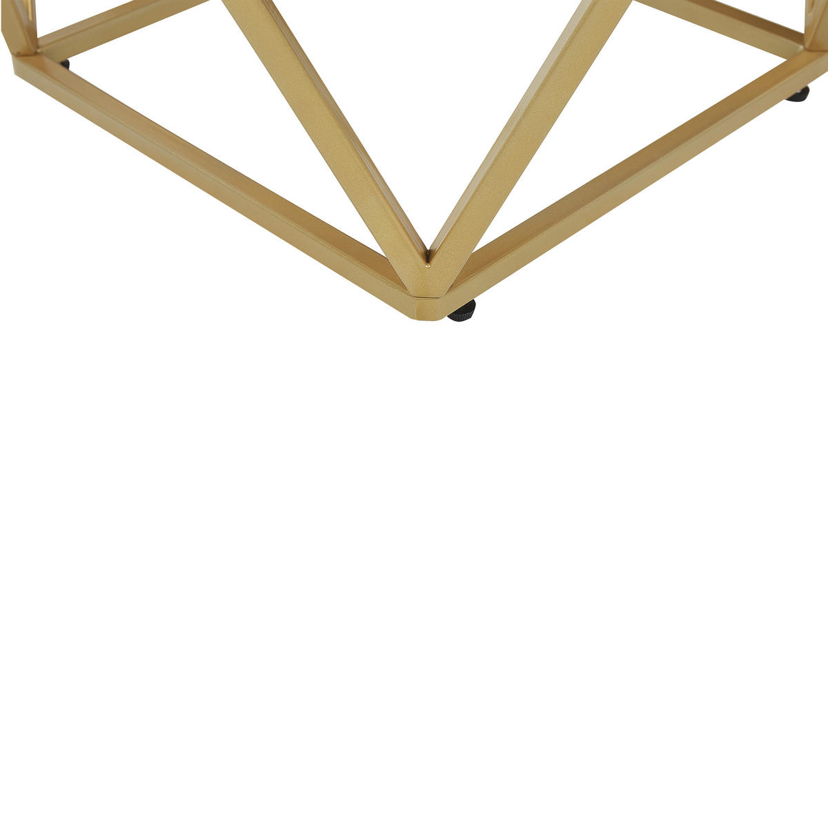 BEISTELLTISCH beige/gold Marmor Optik quadratisch 50/50 cm Malibu - Beige/Goldfarben, Holzwerkstoff (50/50/50cm) - Beliani