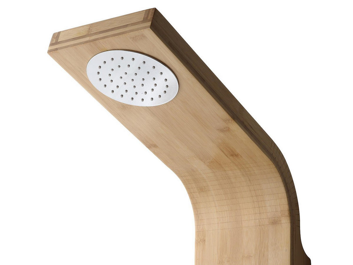 MASSAGE Duschsäule mit Regendusche - 20 x 140 cm - Bambus - TISSIA - Naturfarben, Holz (20/140/20cm) - Vente-Unique