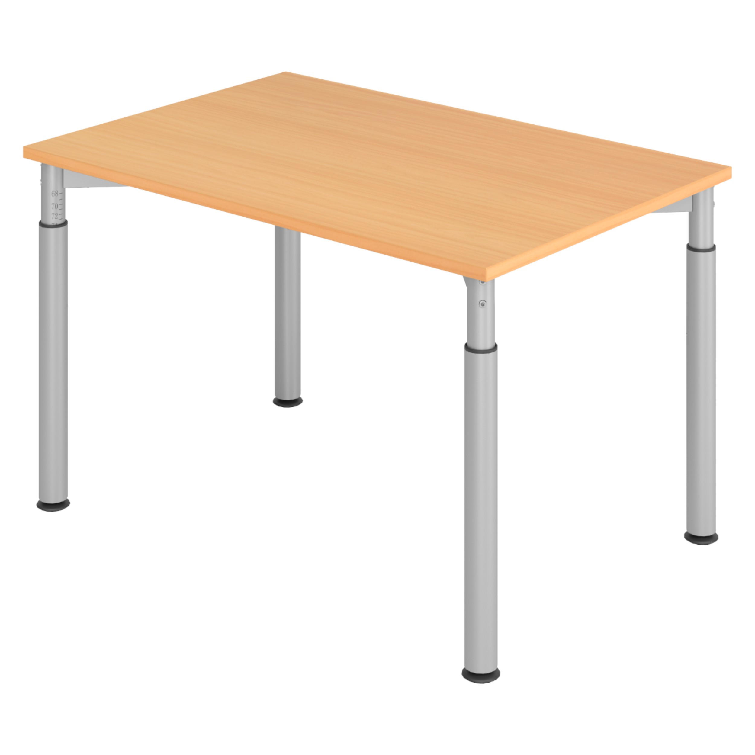 bümö Schreibtisch Buche, Silber 120x74x80 cm