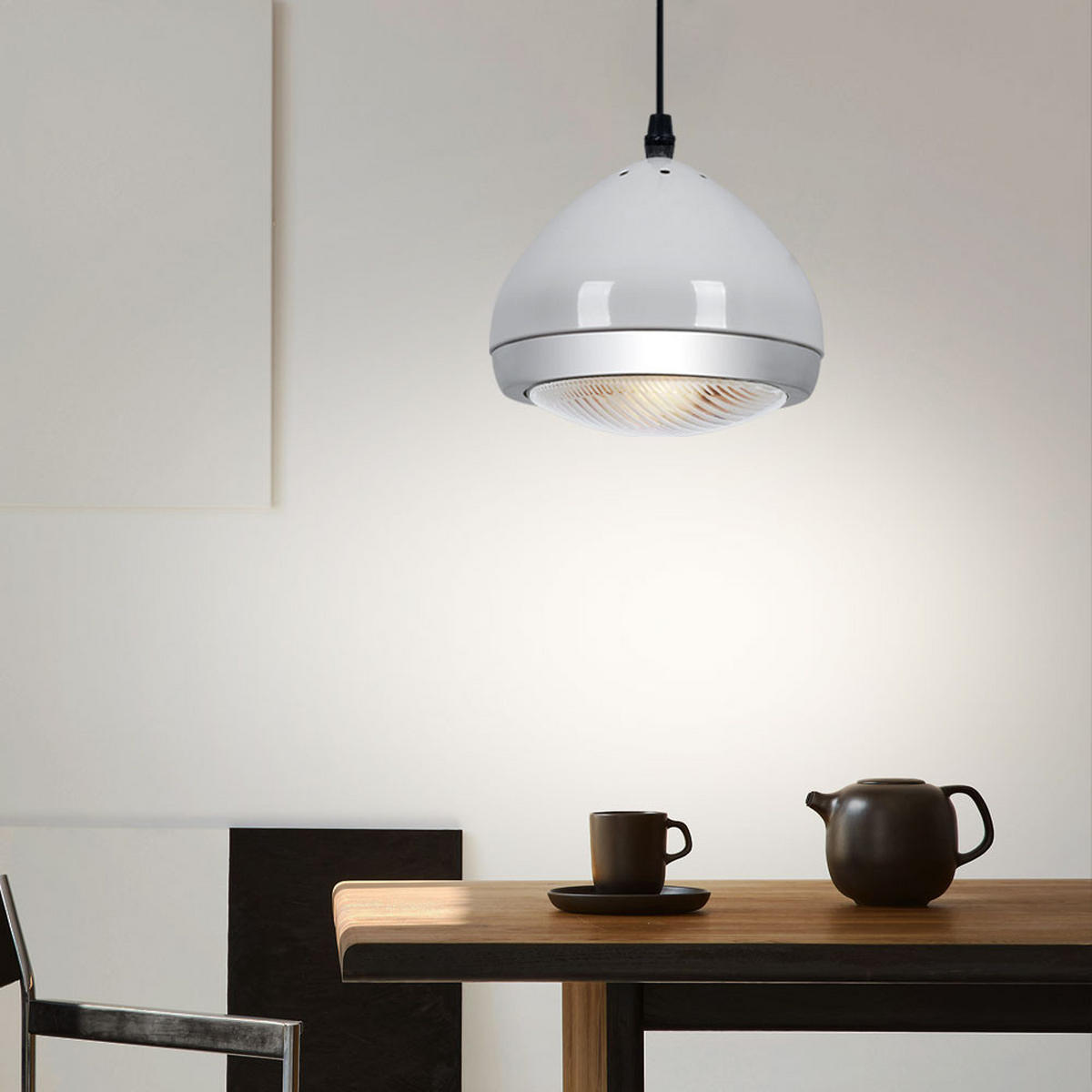 HÄNGELEUCHTE RIDER Metall Weiß - Weiß, Glas (17/17/100cm) - Brilliant