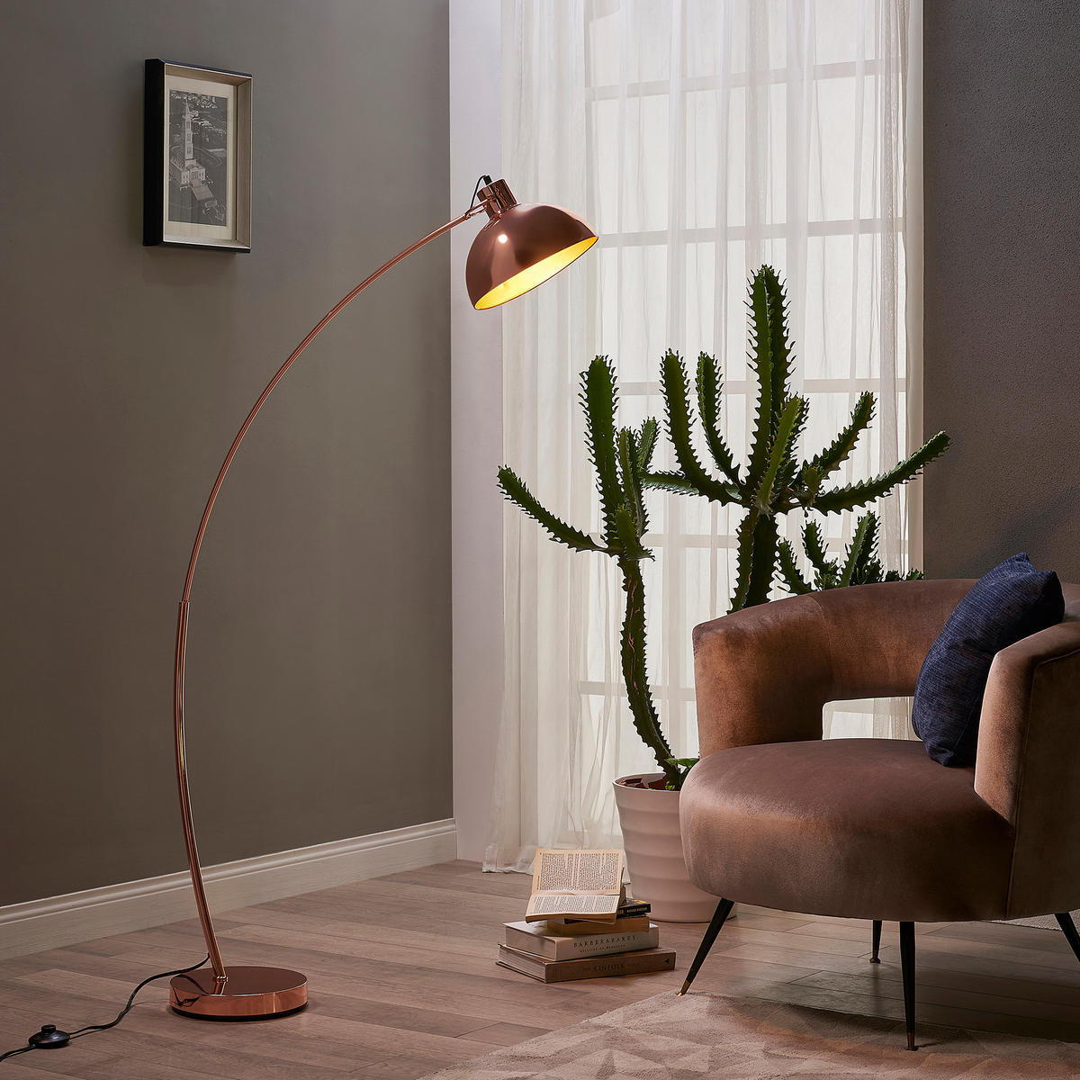 BOGENLEUCHTE Kupfer - Kupferfarben, Metall (153/24.9/153cm) - Teamson Home